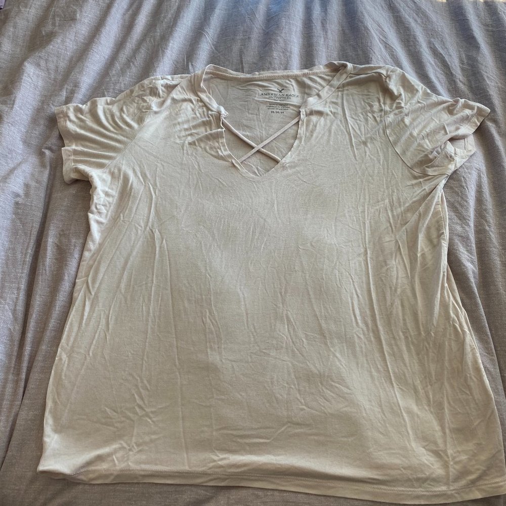 American Eagle Criss-Cross Cut Out T-Shirt